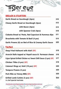 Lunch and Dinner – Tiger Eye